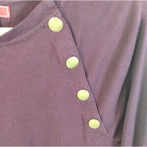 Chaps Top Women's XL 3/4 Sleeve Stretch Cotton Crew Neck Burgundy Plum Career